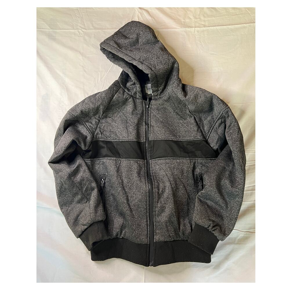 Public Supply Gray Black NYC men's full-zip fleece hoodie jacket M